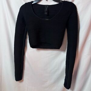 Marciano Textured Black Crop Top